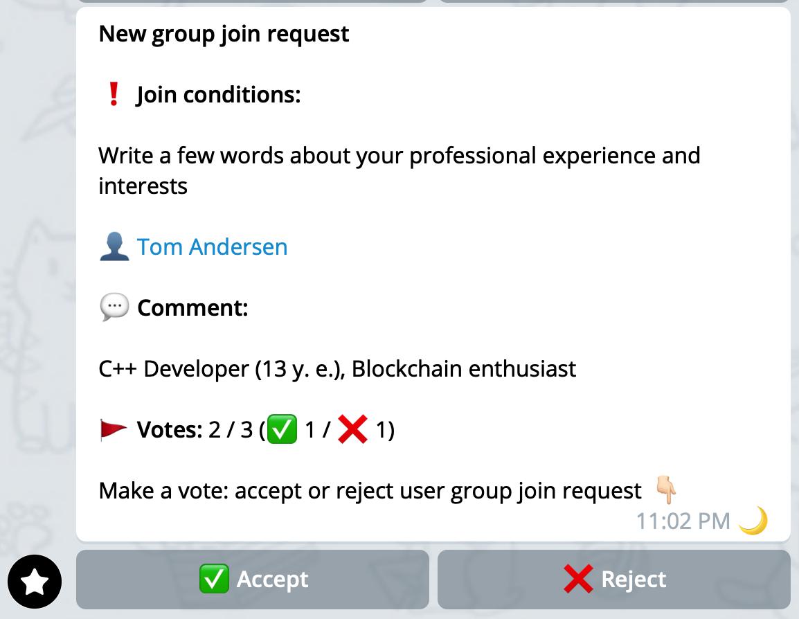 join request chat vote
